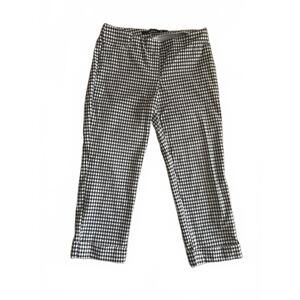 Women's Black and White Checkered Capri Pant